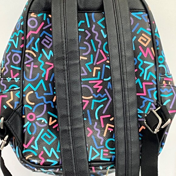 Stranger Things Black Mini Backpack With Neon Geometric Print Funko - Picture 5 of 8